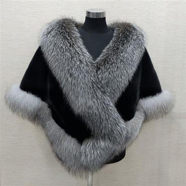 Faux Fur Shawl Women  Imitation Fox Fur Dress Capes Thick Warm Short Furry Jacket  Autumn Winter