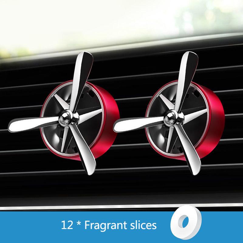 2pcs Car Air Outlet Aroma Diffuser Simulation Propeller Engine Decorative Air Conditioning Plug-in