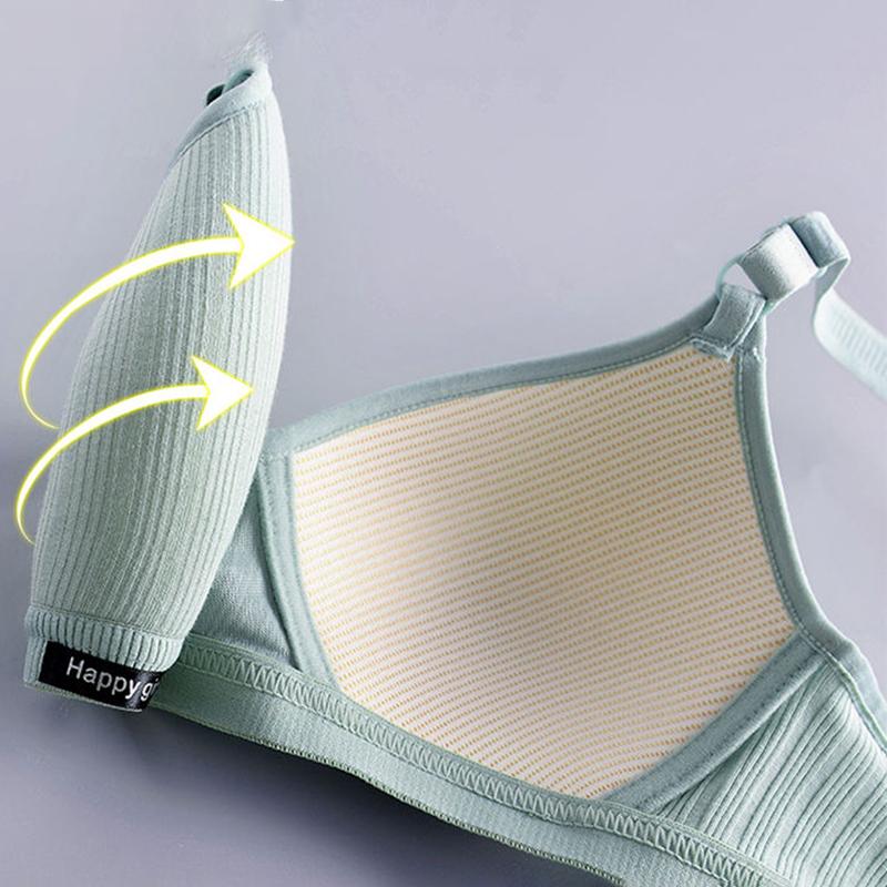 Cotton Underwear Women No Steel Ring Ab Cup Bra Small Size Thin Section Gather Anti-sagging Fabric Light and Breathable