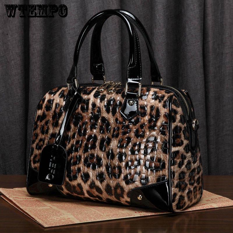 Leather Shoulder Bag Female Leopard Pure Leather Women's Leather Bag Portable Diagonal