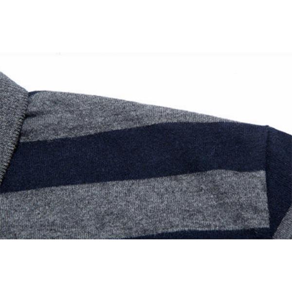 Spring Men's Polo Shirt Striped Long Sleeve T-Shirt Casual Lapel Solid Color Top Real Pocket High Quality Shirt Polo
