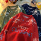 WTEMPO Christmas Couple Sweater Soft Casual Knitted Sweater Winter Warm Pullover Crew Neck Sweater