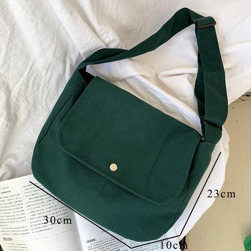 Large Capacity Canvas Bags Women Men Travel Casual Shool Daily Shoulder Simple Crossbody Solid Color Bags