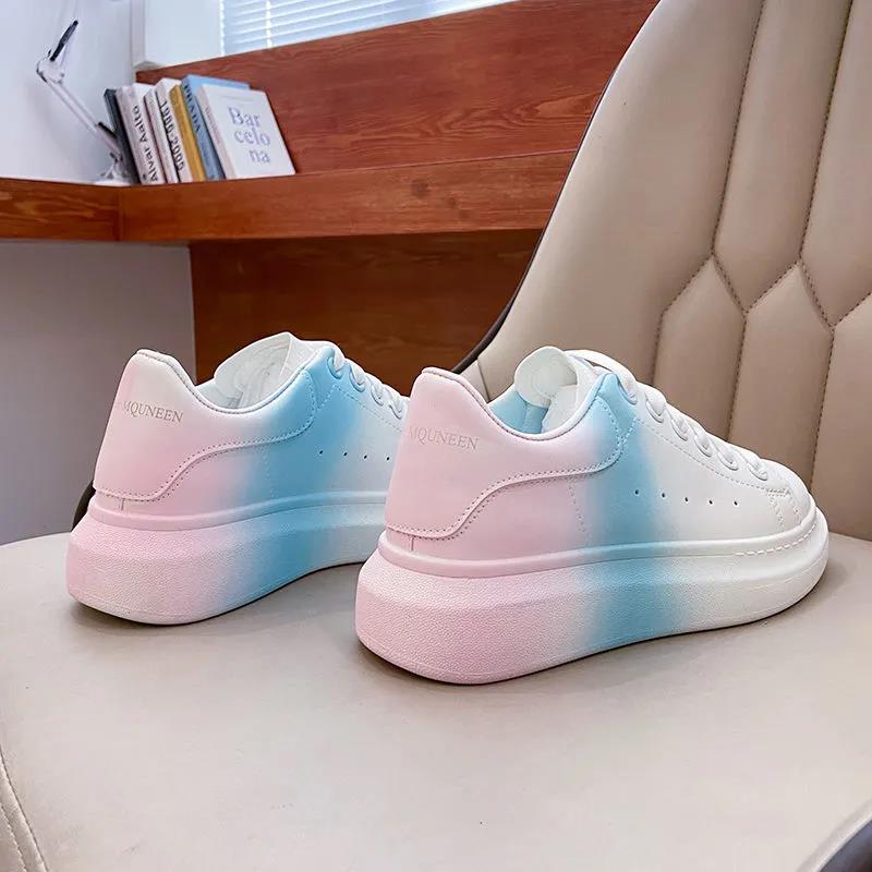 Gradient Color Small White Shoes Women's Thick-soled Height-increasing Shoes All-match Board Shoes Net Red Casual Trendy Shoes