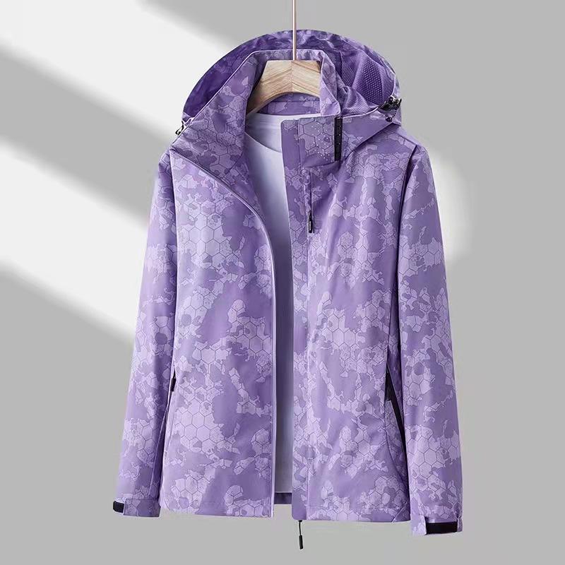 Men's and Women's Same Camouflage Jackets Spring and Autumn Thin Section Outdoor Mountaineering Waterproof Windbreaker Travel Hooded Jacket