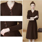 Autumn Winter Warm Long-sleeved Sweater Women's Mid-length Slim Bottoming Shirt Knitted Dress Women