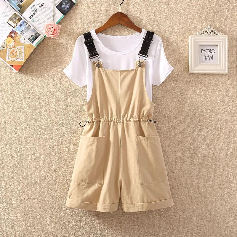 Wide Leg Strap Shorts Women Spring and Summer New Korean Style Loose and Cute Workwear Jumpsuit