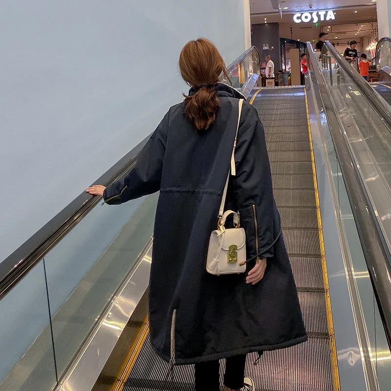 Lamb Velvet Padded Jacket Women's Length Over-knee Winter Korean Version Ins Hong Kong Wind Loose Plus Velvet Parka Padded Jacket