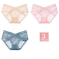 3PCS Women's Low Waist Lace Panties Pure Cotton Crotch Seamless Breathable Pregnant Women Low Waist Comfortable Triangle Ladies Sexy Shorts