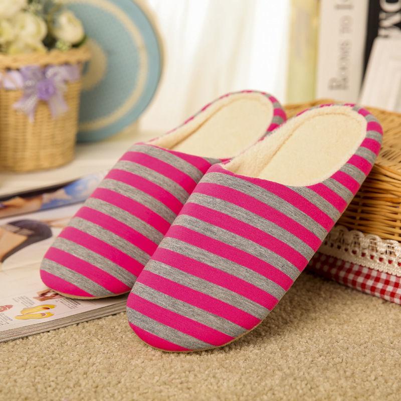 Large Size Cotton Slippers Winter Lovers Thickened Plus Velvet Home Shoes Non-slip Student Warm Shoes