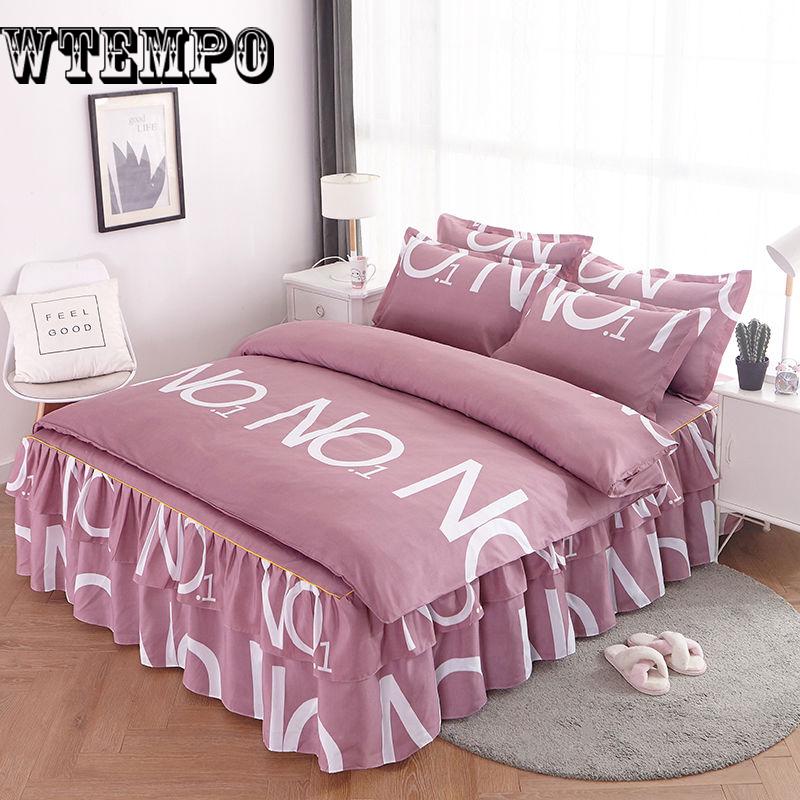 Bedspread Cotton Bed Skirt Bed Flat Fitted Sheet Bedding Bed Sets Queen King Size