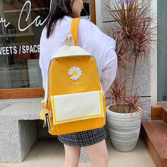 Japanese Harajuku Daisy Girl Student School Bag Korea Retro Tooling Backpack Casual Backpack