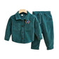 Boys and Girls Spring Suits Small and Medium Children Spring and Autumn 0-6 Years Old Baby Corduroy Solid Color Jacket Pants Two-piece Set
