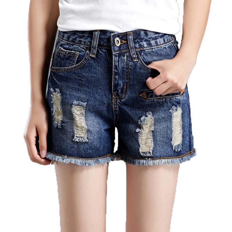 Women's Fashion Sexy High Waist Jeans Ripped Denim Shorts Summer Cowboy Pants Casual Short Trousers