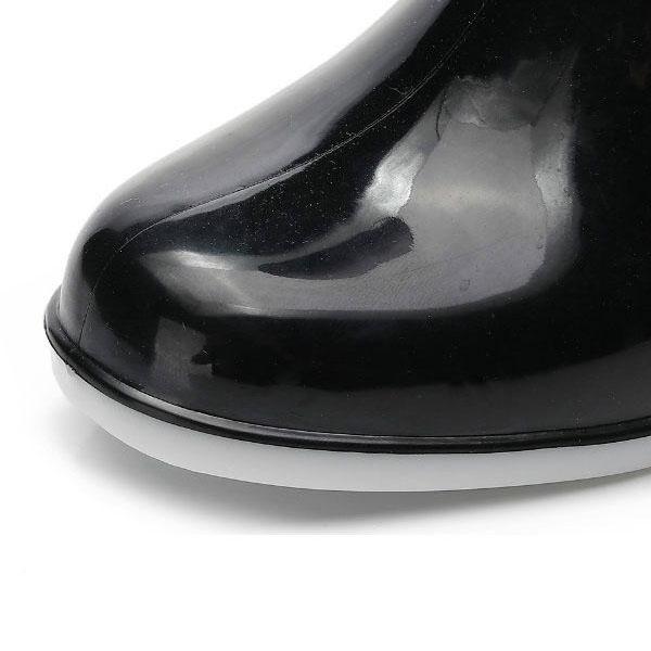 Women's Large Size High Heel Rain Boots Ladies Camellia Adult Rain Shoes Solid Color Non-Slip PVC Water Boots