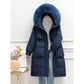 Korean Version of Winter Loose Down Jacket Women Mid-length Large Fur Collar Over-the-knee Thick Parka Jacket