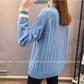 Autumn and Winter V-neck Sweater Fashion Loose Knit Bottoming Shirt Color Matching Female Top