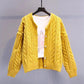 Women Short Cardigan Knitted Sweater Autumn Winter Long Sleeve V Neck Jumper Cardigans Casual Streetwear Fashion Pull Femme Coat