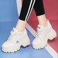 Inner Increase Women's Shoes Summer and Autumn White Shoes Korean Students All-match Casual Shoes Thick-soled Single Shoes