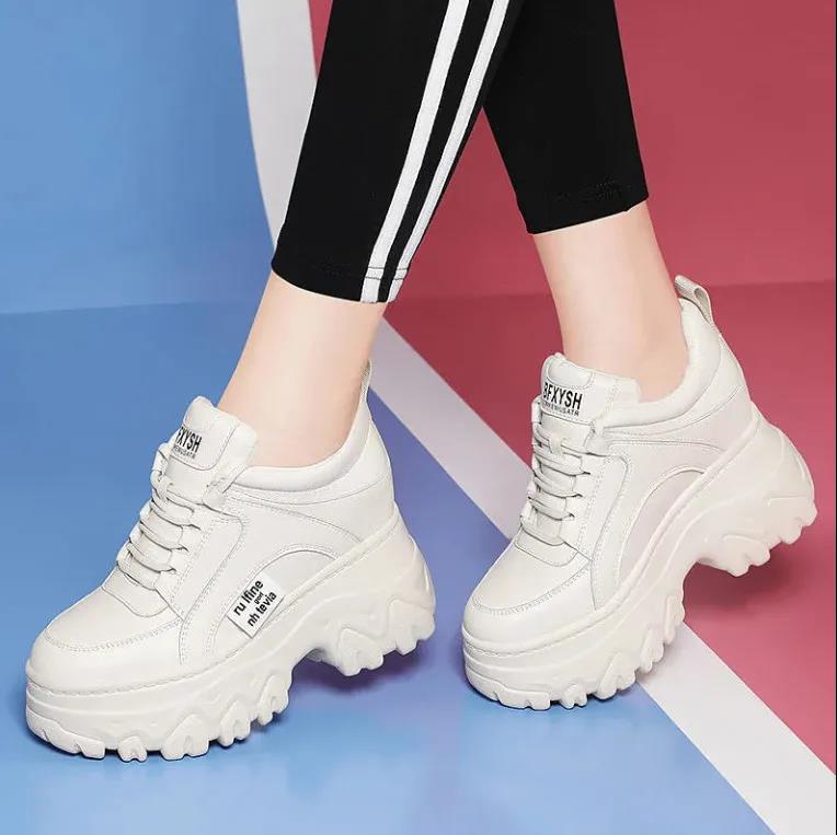 Inner Increase Women's Shoes Summer and Autumn White Shoes Korean Students All-match Casual Shoes Thick-soled Single Shoes