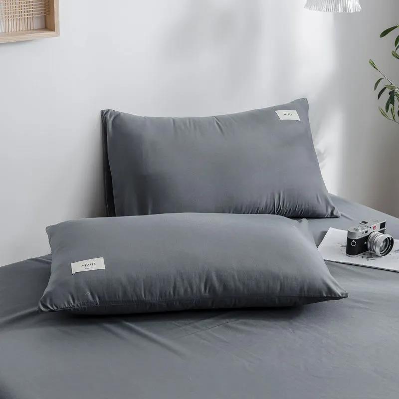 Washable Pillowcase Two Pack Pillowcase Household Adult Single Double Solid Color Bedroom Pillowcase