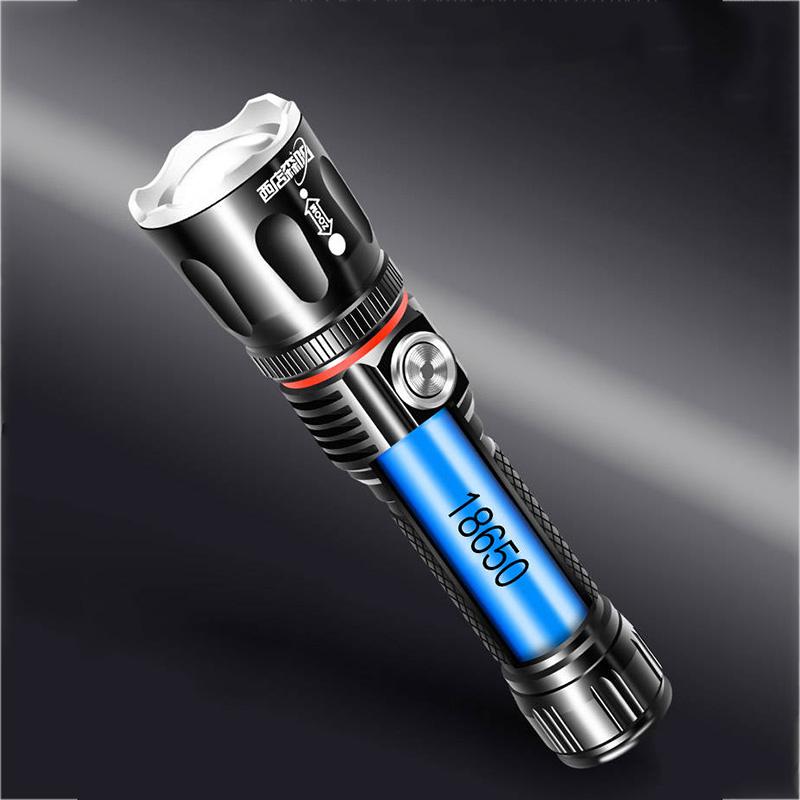Rechargeable LED Flashlight Powerful Torch Super Waterproof Zoom Hunting Light Use 18650 Battey