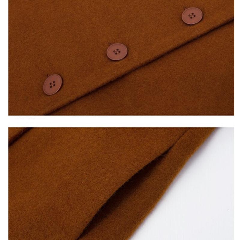 Spring and Autumn Warm Woolen Coat Women's Mid-length Simple Long-sleeved Non-pill Casual Fashion Coat