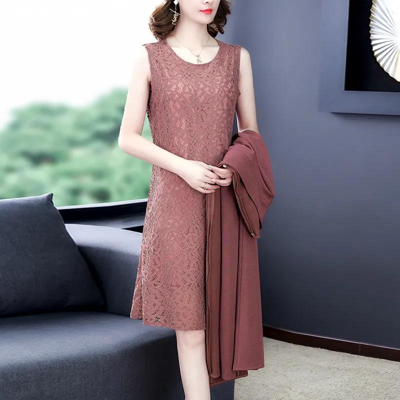 Summer Autumn Stylish Women Vintage Long Sleeve Loose Sundress 2021 Casual Maxi Dress Solid Party Two Piece
