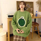 Autumn Winter Small Fresh Interesting Fruit Jacquard Short Outer Wear Sweater Cartoon Sweater Loose Thick Long Sleeved Pullover Sweater
