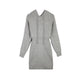 Hooded Long-sleeved Knitted Dress Women Autumn and Winter Fashion Slim Bottoming Bag Hip Sweater Dress