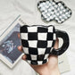 Korean Ins Hand-squeezed Ceramic Irregular Hand-painted Mug Milk Cup Breakfast Cup Coffee Cup Water Cup High Value