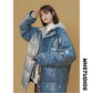 Winter Fake Two-piece Pu Leather Cotton Coat Loose Bread Coat Korean Version Cotton Coat Women's Cotton Jacket Warm Casual Coat Top Outdoor Jacket