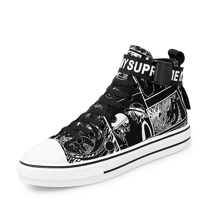 Unisex Shoes Canvas Shoes Lovers Shoes, Fashion Youth Casual Shoes High-top Scooter Shoes 35-44