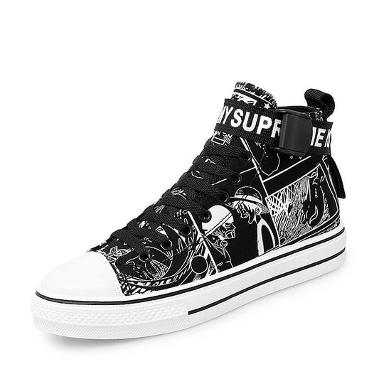 Unisex Shoes Canvas Shoes Lovers Shoes, Fashion Youth Casual Shoes High-top Scooter Shoes 35-44