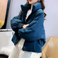 Women's Winter Solid Color Warm Cotton Coats Large Size Loose Thickened Stand Collar Wadded Jackets