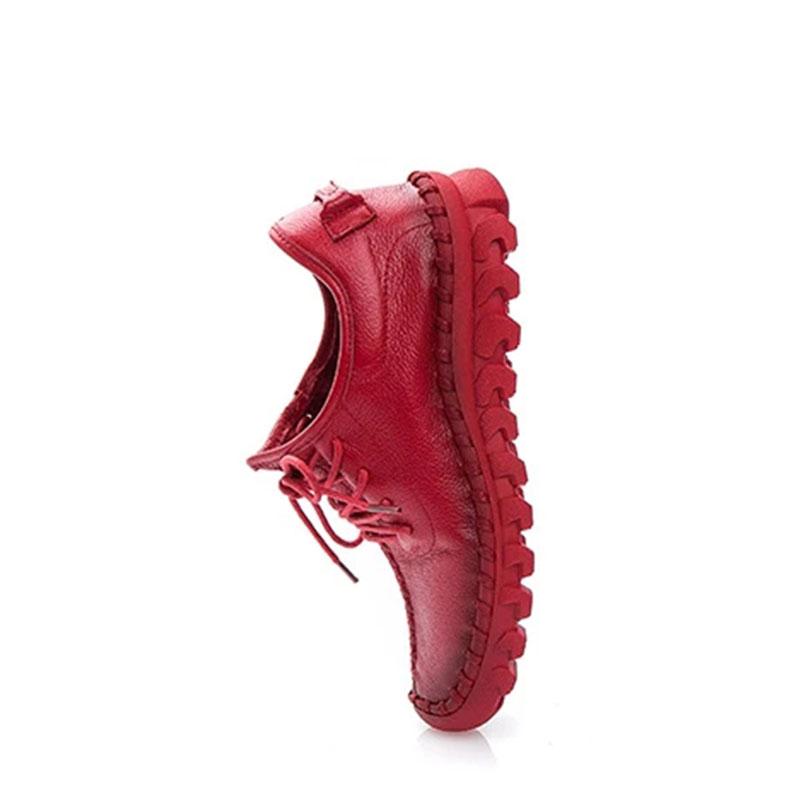 Cowhide Women's Shoes Spring and Autumn Sports Casual Shoes Leather Comfortable Flat Bottom Mother Shoes Soft Bottom All-match Four Seasons Shoes
