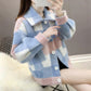 Autumn and Winter Loose Non-shedding Coat Lapel Long-sleeved Sweater Thickened Small Fragrance Knitted Cardigan