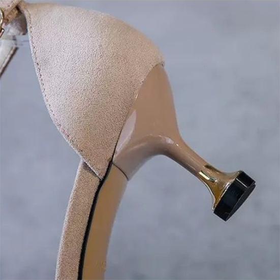 Women's Spring and Summer Soft High Heels Large Size Point Toe Cool Shoes Breathable Casual Sandals for Office Ladies