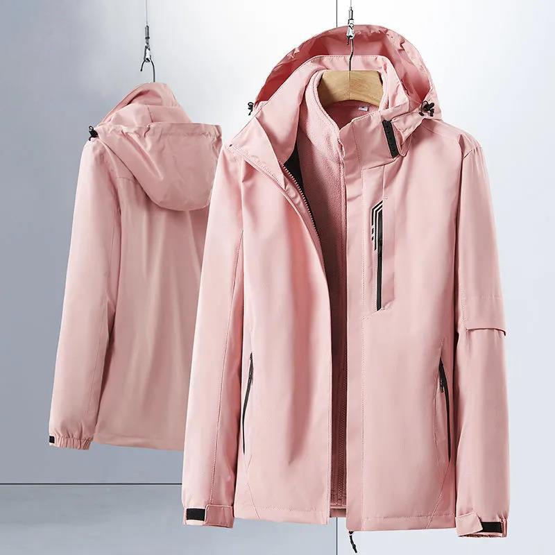 Women's Detachable Storm Jacket Autumn Winter Heavy Hiking Jacket Skiing Jacket Sport Coat Waterproof Jackets Couple Clothes