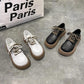 Ladies Small Leather Shoes British Style Spring College Style Jk Lace-up Thick-soled Shoes Girls Thick-bottomed Thick-heeled Loafers