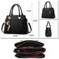 Black handbag for women mini tote bag Crossbody Bag handbag organiser insert with zip Free purse