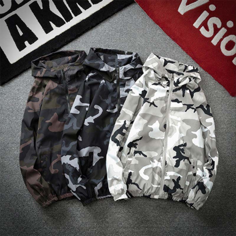Spring and Autumn Sports Jacket Men's Camouflage Jacket Spring Middle School Students Handsome Casual Loose Sports Jacket