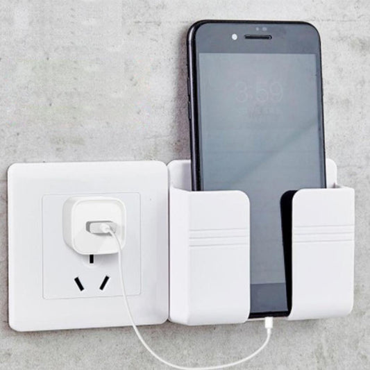 3pcs Wall Mount Stand Phone Socket Phone Charging Holder Bracket Mounted Organizer