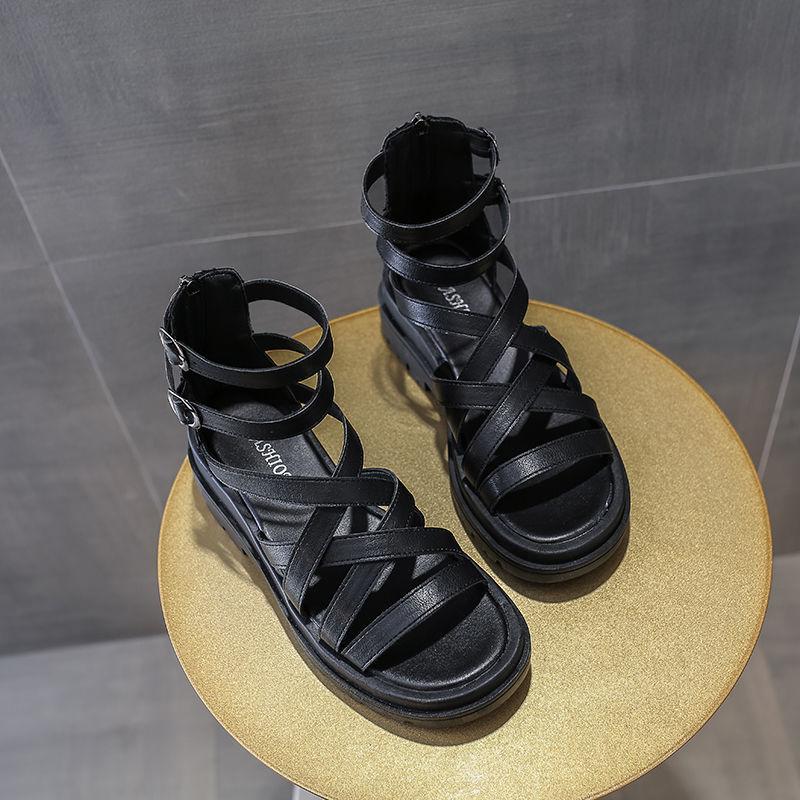 Roma Shoes with Thick Soles Fish Mouth Women's Summer Sandals  Soft Sole Casual Beach Shoes