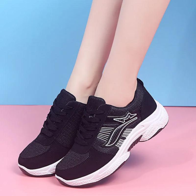 Spring and Autumn Sports Shoes Girls Running Non-slip Thick-soled Casual Shoes Students All-match