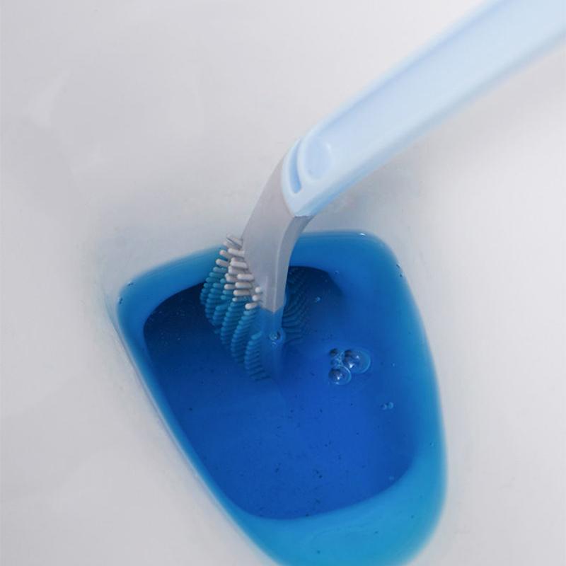 Long Handle Toilet Cleaning Brush Silicone Toilet Brushes for Bathroom Toilet Cleaning Brush Bendable Silicone Brush Head