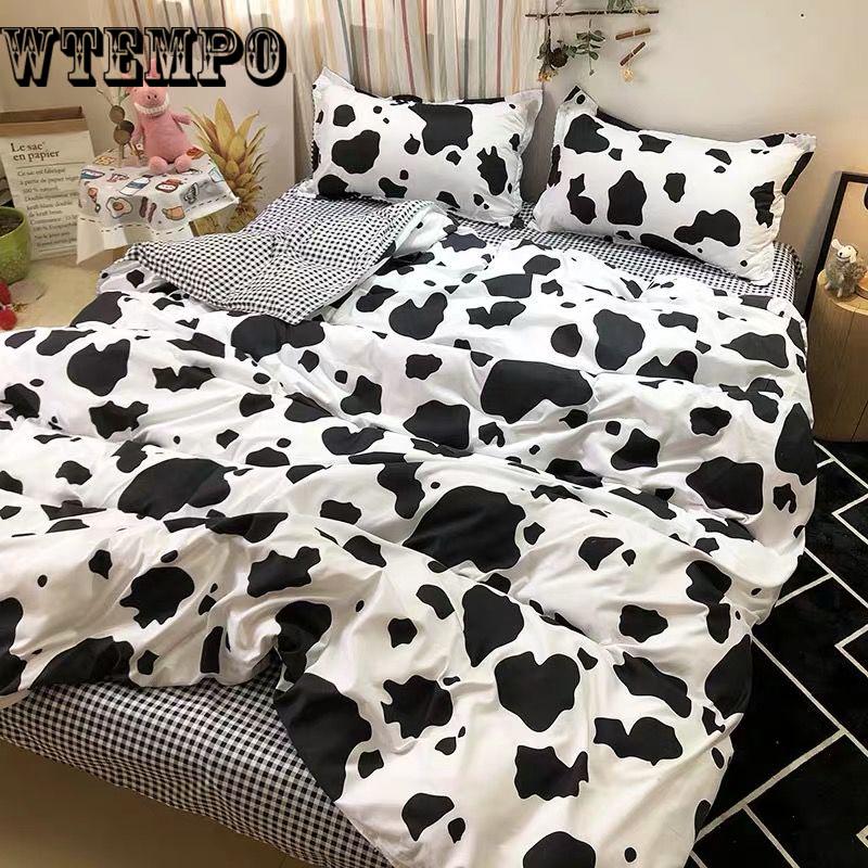 Bedroom Bed Linen Set Printing Patterns Microfiber Duvet Cover Set Pillowcase Bedding Set