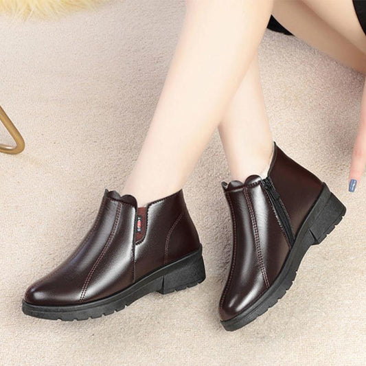 Cotton Shoes Women's Winter Boots Soft-soled Shoes Plus Velvet Non-slip Leather Shoes for The Elderly Snow Boots Mother Boots