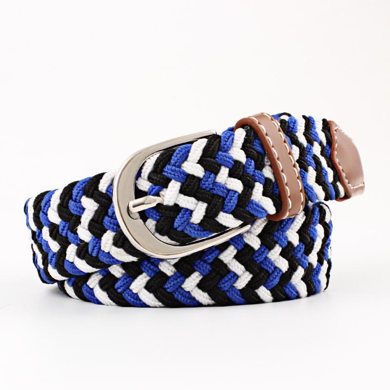 Belt Women Causal Leather Cover Buckle Woven Elastic Stretch Golf Wide Canvas Belts