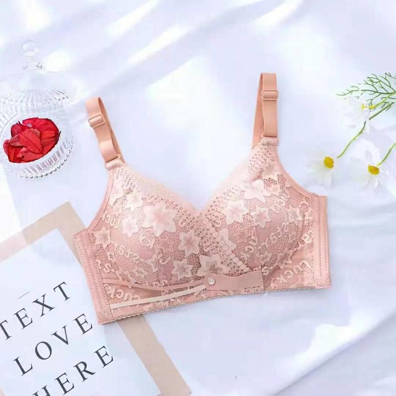 Summer Thin Sexy Lace Breathable Hole Cup Underwear Gathers Breasts Without Steel Ring Bra
